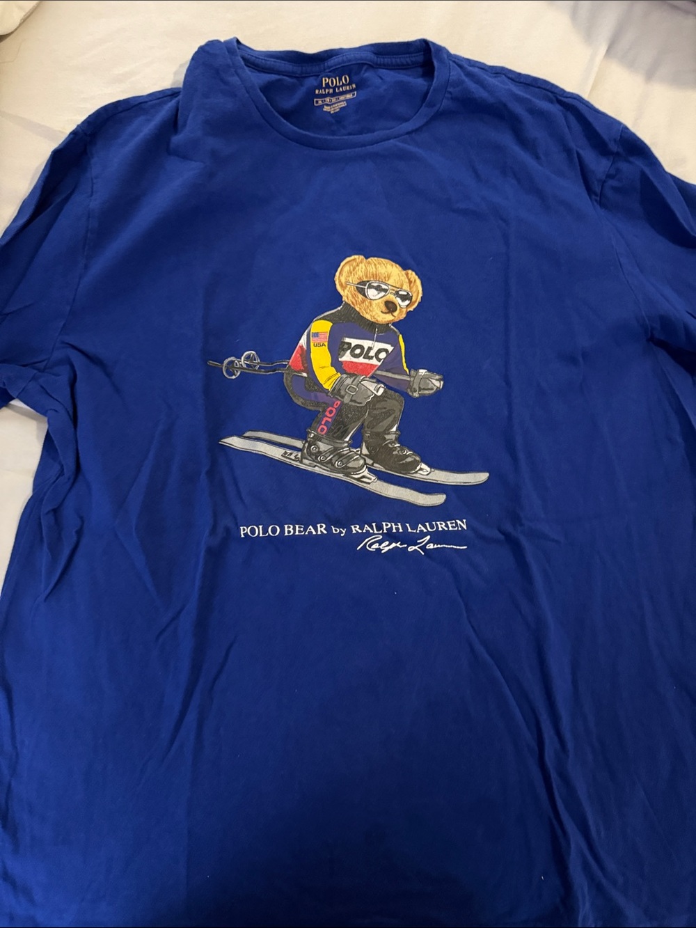 Ralph Lauren Polo Bear Ski Graphic Tee - Blue